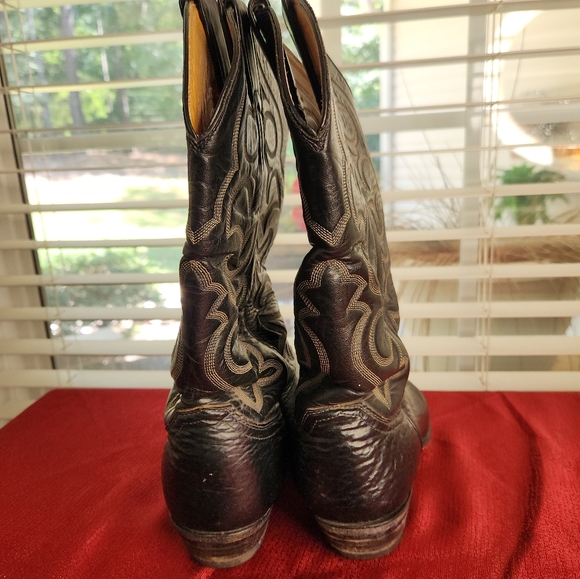 Youth JUSTIN Black Cowboy Boots  Size 8.5 C - Picture 9 of 13